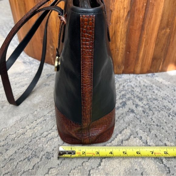 Brahmin Leather Tote Bag Black Tuscan Pecan Melbourne Susana Collection Retired - Picture 4 of 10